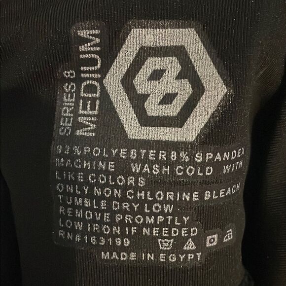 Black Bike Shorts with Stretchy Fabric and Wide Waistband - Picture 3 of 3